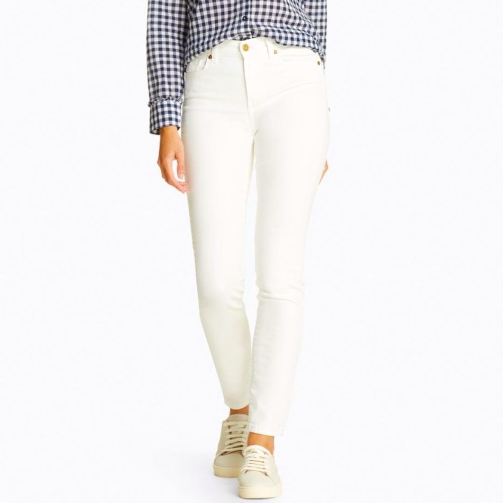 Draper James Mid Rise White Jeans